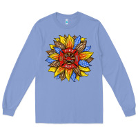 Colony Blue firefighter sunflower Long Sleeve Tee - HRA Design Shop