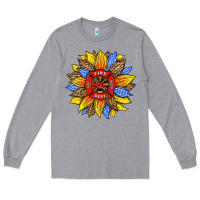 Heather Grey firefighter sunflower Long Sleeve Tee - HRA Design Shop