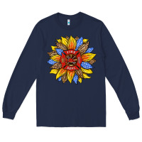 Navy firefighter sunflower Long Sleeve Tee - HRA Design Shop