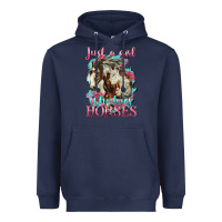 Navy just a girl who loves horses mustang Heavyweight Hoodie - LillyAllenDesigns