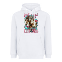 White just a girl who loves horses mustang Heavyweight Hoodie - LillyAllenDesigns
