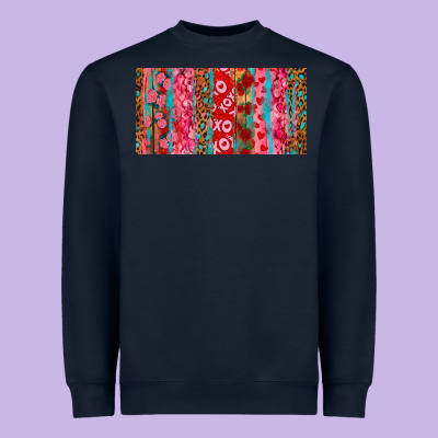 Heavyweight Sweatshirt Love brushstrokes xoxo leopard and turquoise