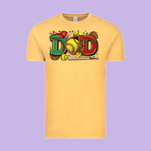 Dad Softball Vintage Tee Designed By Zillion Design Studio
