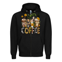 Black cows and coffee cups Zipper Hoodie - Jasminsmagicworld