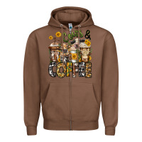 Chestnut cows and coffee cups Zipper Hoodie - Jasminsmagicworld