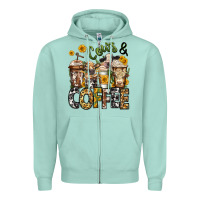 Seafoam cows and coffee cups Zipper Hoodie - Jasminsmagicworld