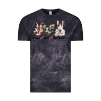 Cloud Black peace love bull terrier Vintage Tee - RanaPortraitStore