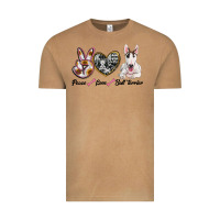 Vintage Camel peace love bull terrier Vintage Tee - RanaPortraitStore