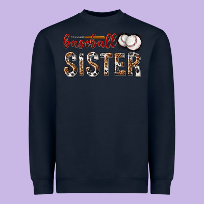 Heavyweight Sweatshirt baseball sister with leopard