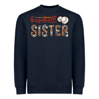 Navy baseball sister with leopard Heavyweight Sweatshirt - texasbilliewilder
