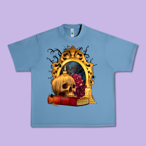Halloween Skull Candles And Roses Urban Heavy Tee Designed By Texasbilliewilder