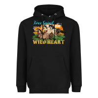 Black free spirit wild heart 3 horses Heavyweight Hoodie - LillyAllenDesigns