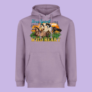 Free Spirit Wild Heart 3 Horses Heavyweight Hoodie Designed By Lillyallendesigns