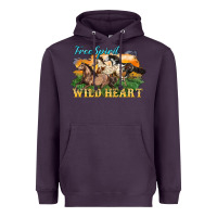 Plum free spirit wild heart 3 horses Heavyweight Hoodie - LillyAllenDesigns