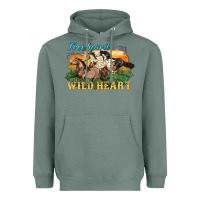 Sage free spirit wild heart 3 horses Heavyweight Hoodie - LillyAllenDesigns