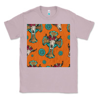 Lilac western cross and bull skull seamless pattern Classic Tee - HRA Design Shop