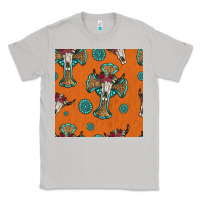Moon Dust western cross and bull skull seamless pattern Classic Tee - HRA Design Shop