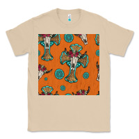 Mushroom western cross and bull skull seamless pattern Classic Tee - HRA Design Shop
