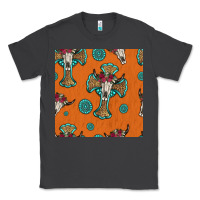 Smoke western cross and bull skull seamless pattern Classic Tee - HRA Design Shop