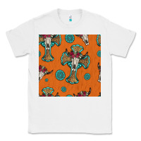 White western cross and bull skull seamless pattern Classic Tee - HRA Design Shop