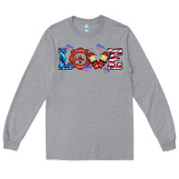 Heather Grey firefighter love Long Sleeve Tee - HRA Design Shop