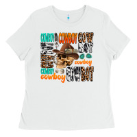 White cowboy Ladies Tee - AdoDesignShop