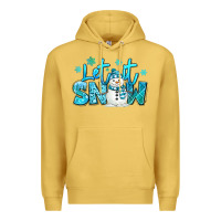 Antique Gold let it snow winter snowman Premium Hoodie - MaliasSmallBusiness