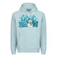 Blue Mist let it snow winter snowman Premium Hoodie - MaliasSmallBusiness