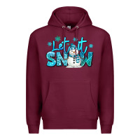 Burgundy let it snow winter snowman Premium Hoodie - MaliasSmallBusiness