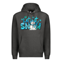 Charcoal Heather let it snow winter snowman Premium Hoodie - MaliasSmallBusiness