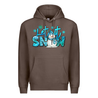 Coffee let it snow winter snowman Premium Hoodie - MaliasSmallBusiness
