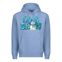 Colony Blue let it snow winter snowman Premium Hoodie - MaliasSmallBusiness