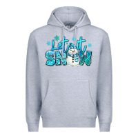 Heather Grey let it snow winter snowman Premium Hoodie - MaliasSmallBusiness