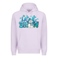 Lilac let it snow winter snowman Premium Hoodie - MaliasSmallBusiness