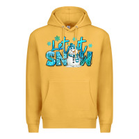 Mustard let it snow winter snowman Premium Hoodie - MaliasSmallBusiness