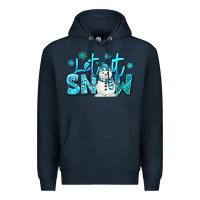 Navy let it snow winter snowman Premium Hoodie - MaliasSmallBusiness