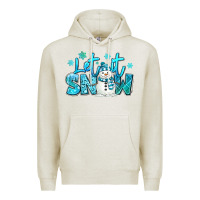 Oatmeal Heather let it snow winter snowman Premium Hoodie - MaliasSmallBusiness