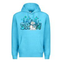 Ocean Blue let it snow winter snowman Premium Hoodie - MaliasSmallBusiness
