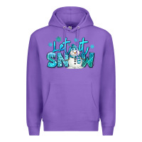 Purple let it snow winter snowman Premium Hoodie - MaliasSmallBusiness