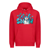 Red let it snow winter snowman Premium Hoodie - MaliasSmallBusiness