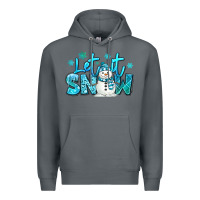 Rock let it snow winter snowman Premium Hoodie - MaliasSmallBusiness