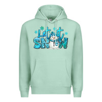 Seafoam let it snow winter snowman Premium Hoodie - MaliasSmallBusiness