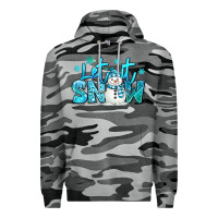 Slate Camo let it snow winter snowman Premium Hoodie - MaliasSmallBusiness