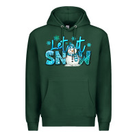 Sports Green let it snow winter snowman Premium Hoodie - MaliasSmallBusiness