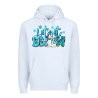 White let it snow winter snowman Premium Hoodie - MaliasSmallBusiness