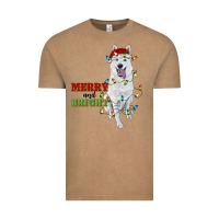 Vintage Coffee merry and bright white shepherd Vintage Tee - RanaPortraitStore