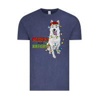 Vintage Denim merry and bright white shepherd Vintage Tee - RanaPortraitStore