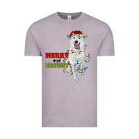 Vintage Zinc merry and bright white shepherd Vintage Tee - RanaPortraitStore