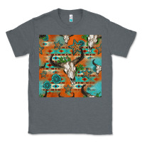 Charcoal Heather western bull skull seamless pattern Classic Tee - HRA Design Shop