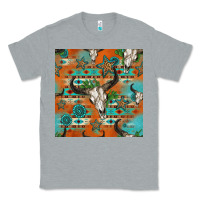 Heather Grey western bull skull seamless pattern Classic Tee - HRA Design Shop